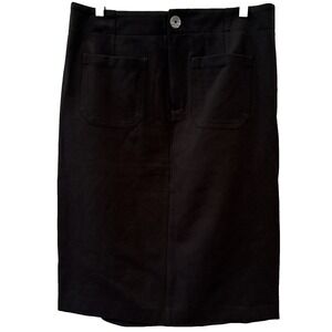NWT JNY Jones New‎ York Women's Black Lined Knee Length Straight Pencil Skirt L